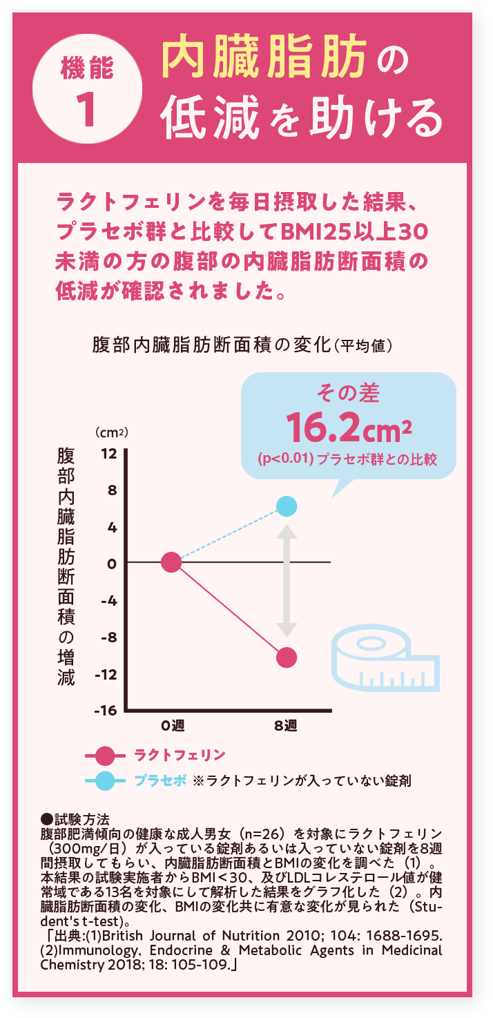 内臓脂肪の低減を助ける