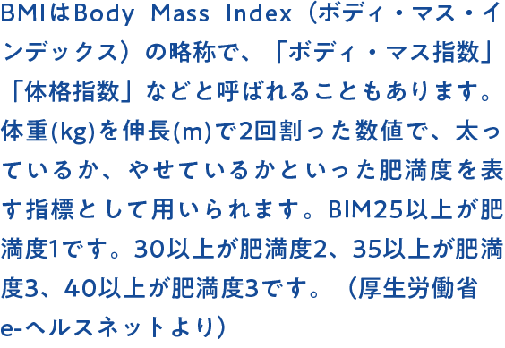 「ボディマス指数」「体格指数」